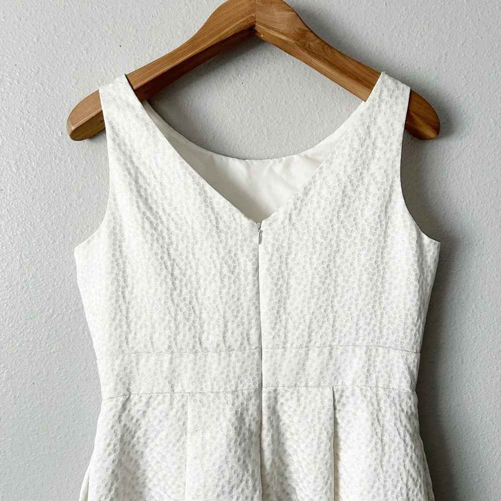 Eliza J White Shimmer Embellished Neckline Sleeveless‎ Fit Flare Dress Size 12 - Picture 8 of 15